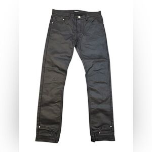 Static Men's Reverse Wax Denim Black Pants Jeans 36/34 Streetwear Straight Leg